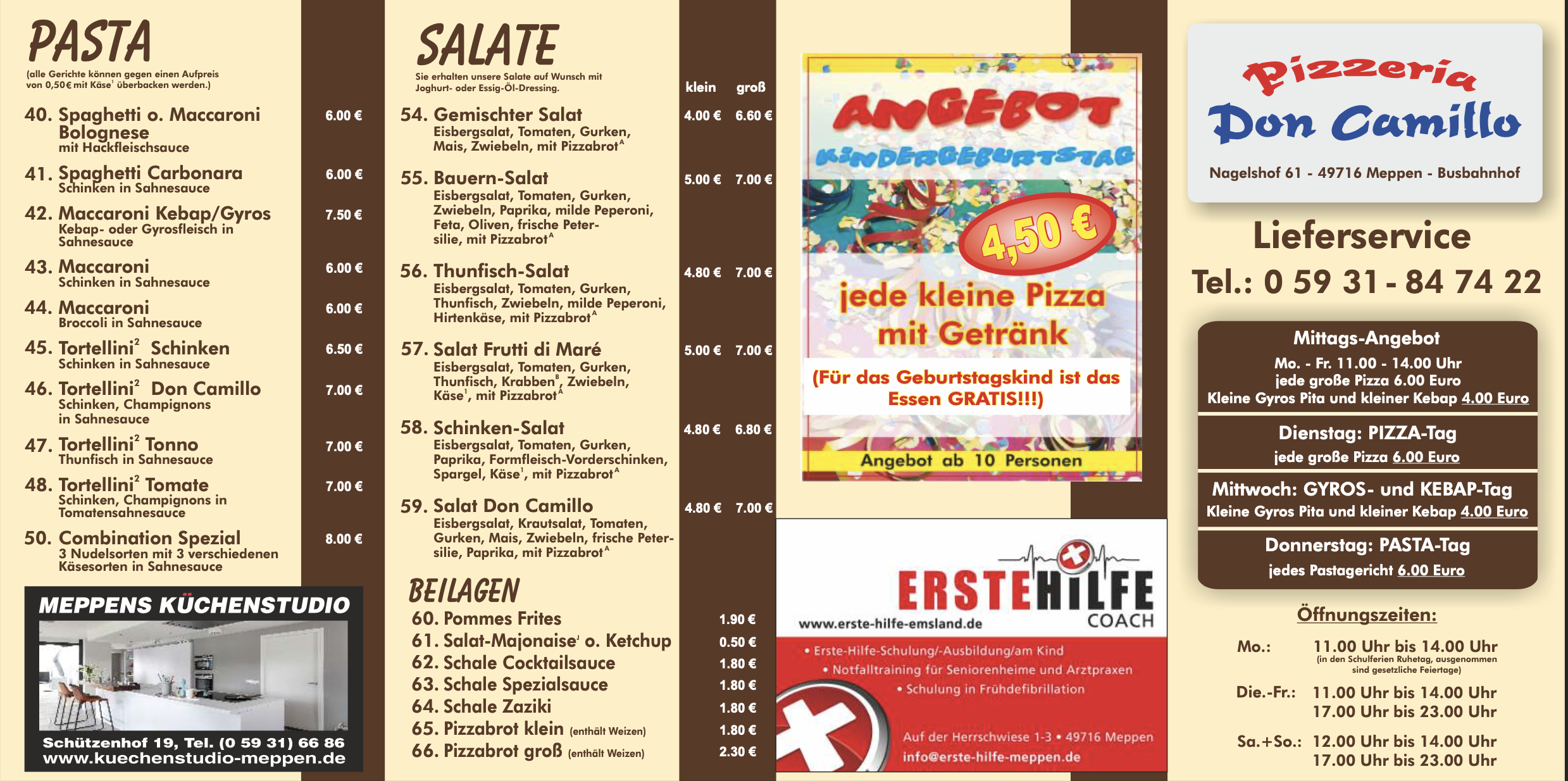 Speisekarte