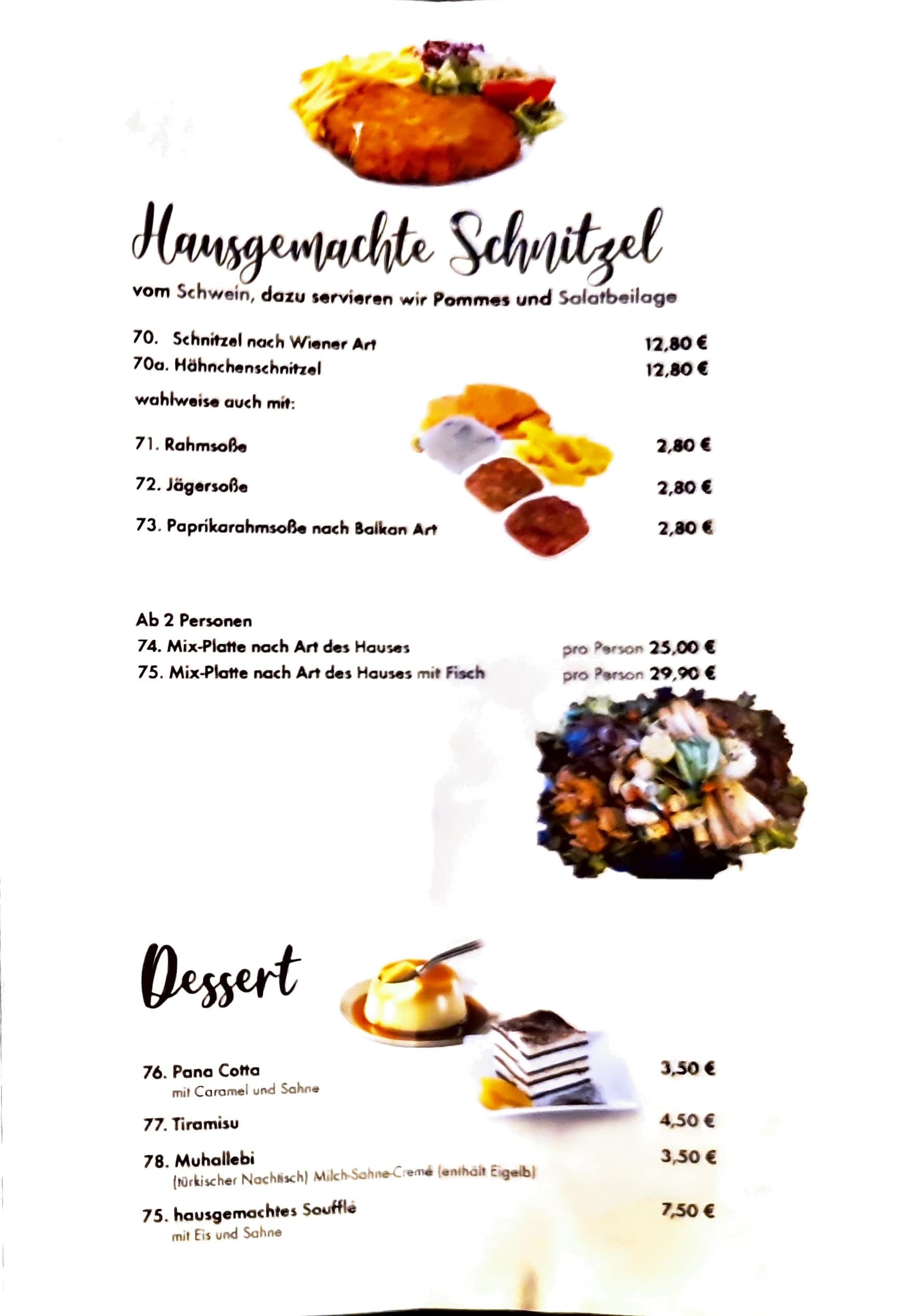Speisekarte