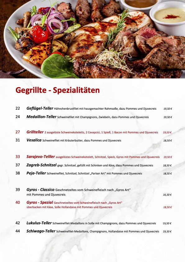 Speisekarte