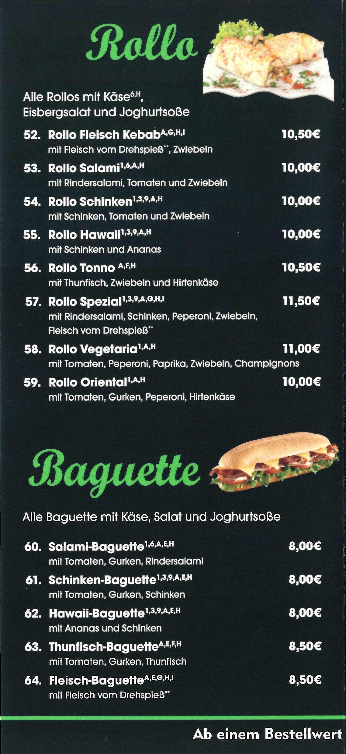Speisekarte