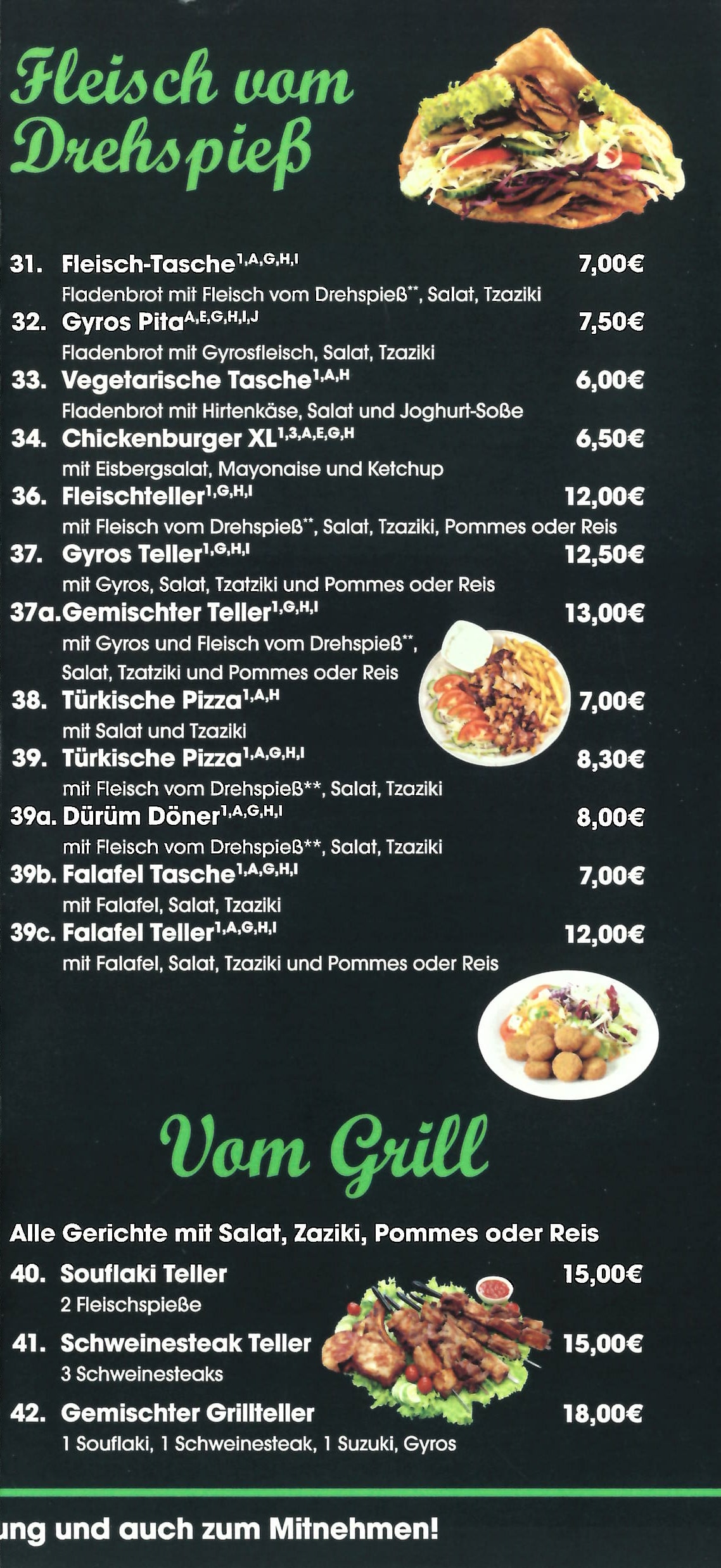 Speisekarte