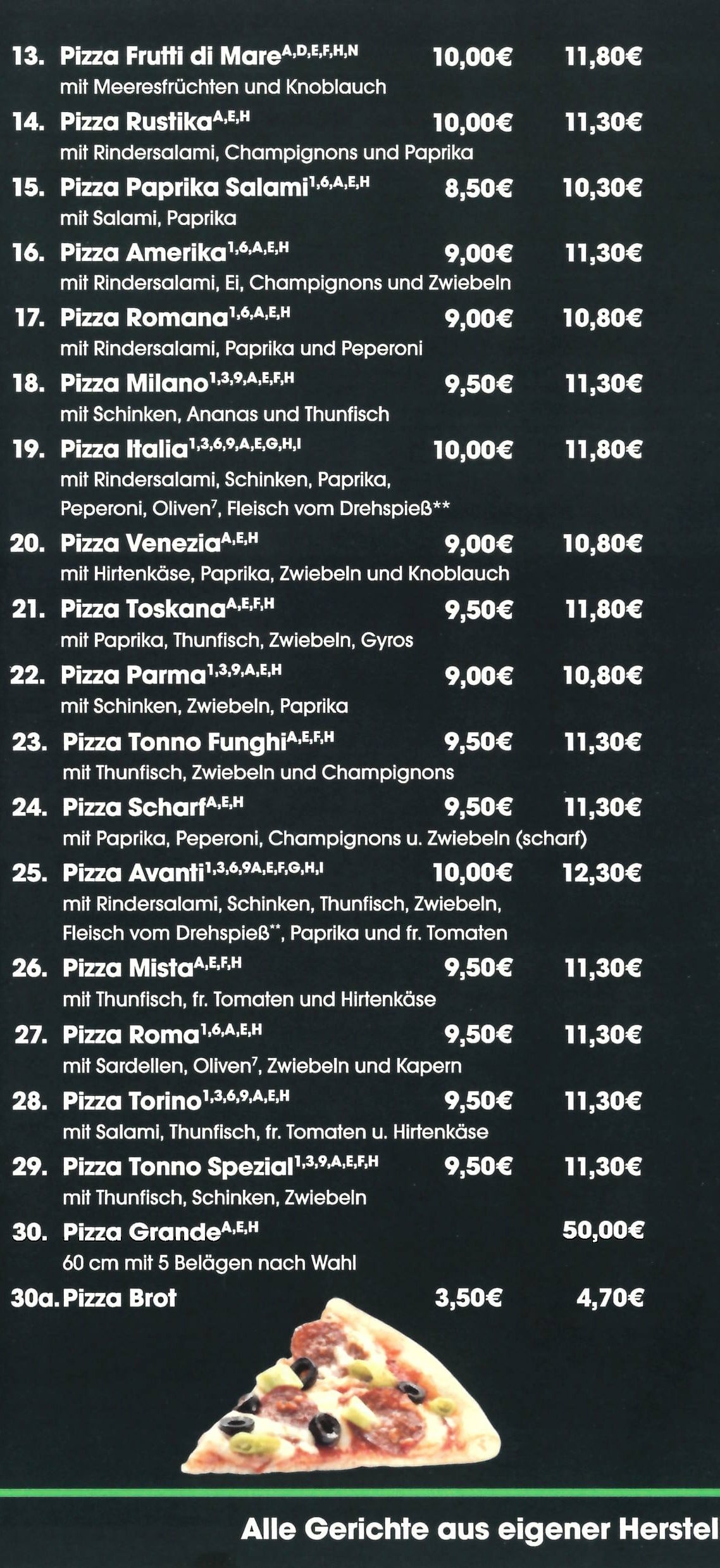Speisekarte