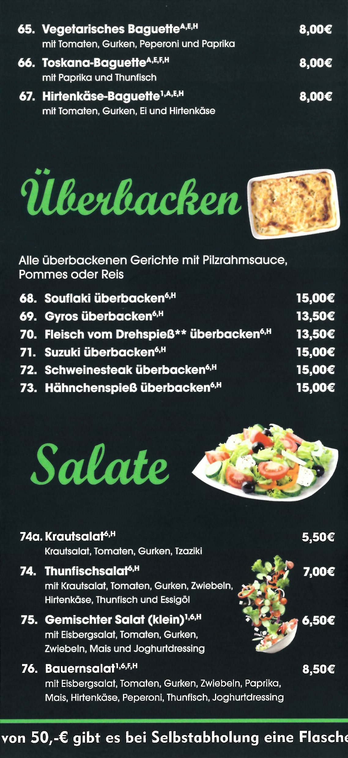 Speisekarte