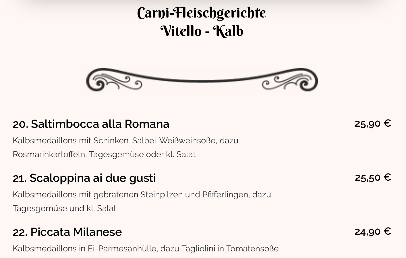 Speisekarte