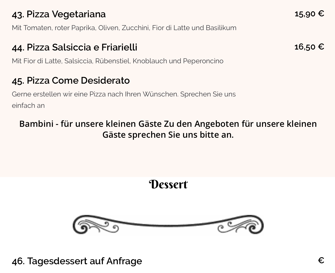 Speisekarte