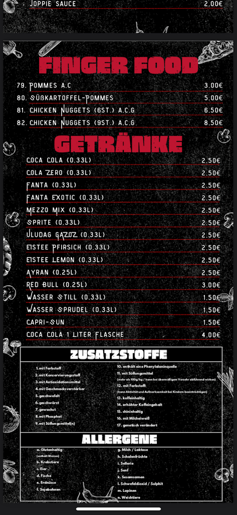 Speisekarte