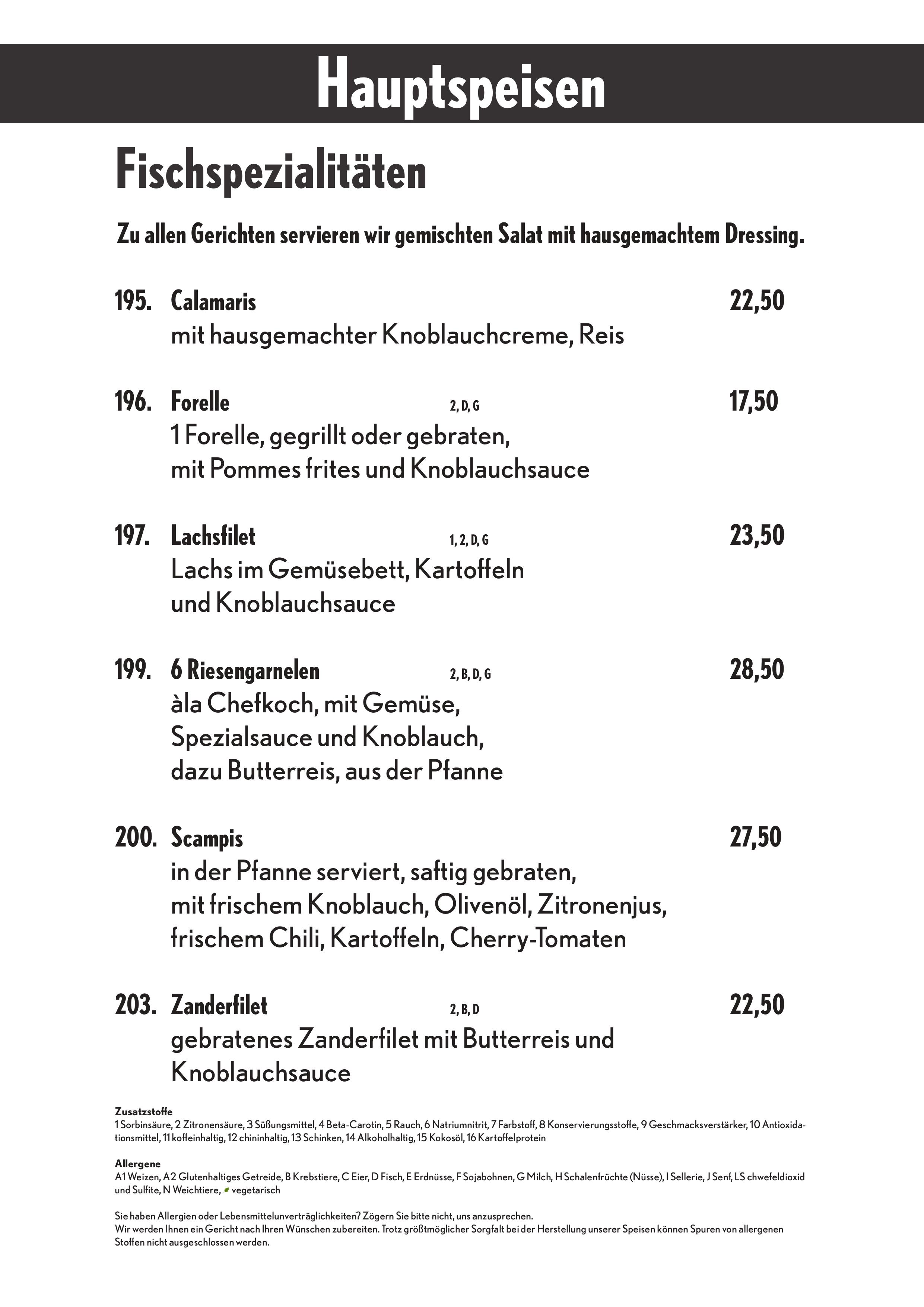 Speisekarte