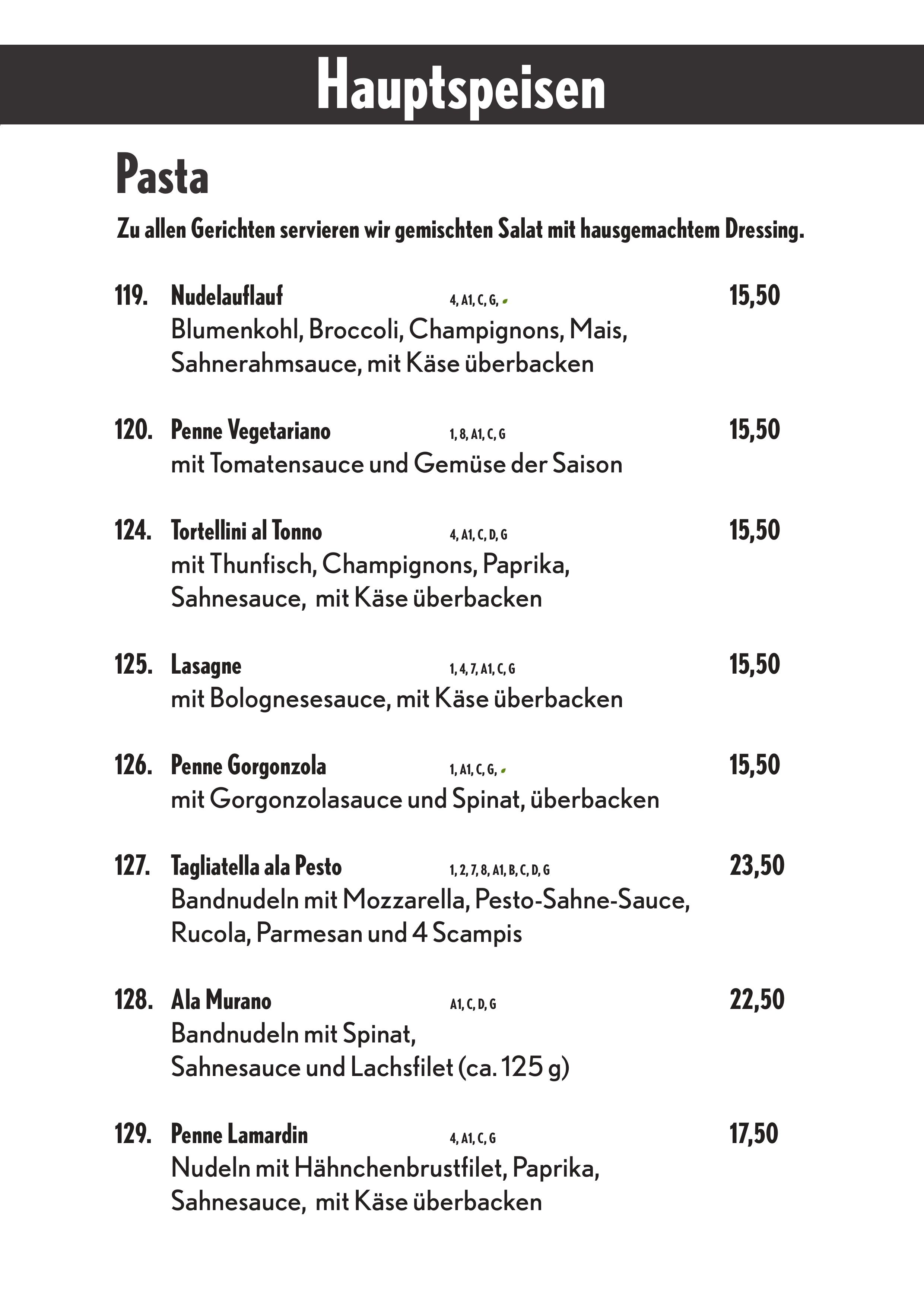 Speisekarte
