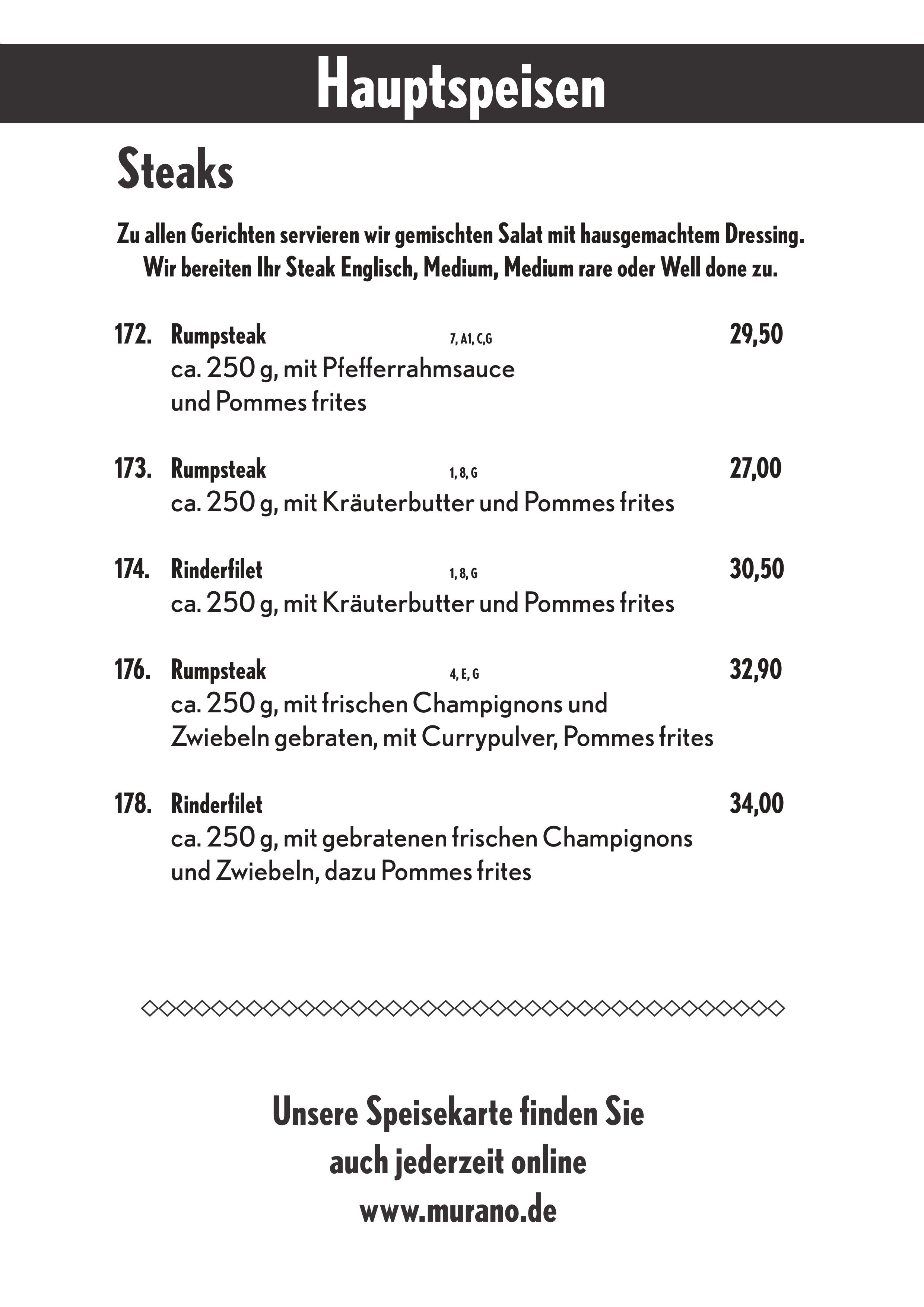 Speisekarte
