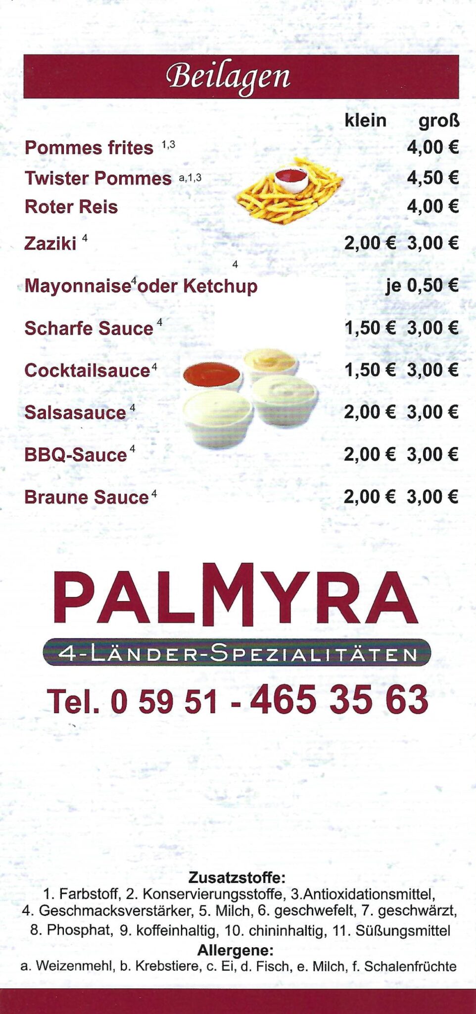 Speisekarte