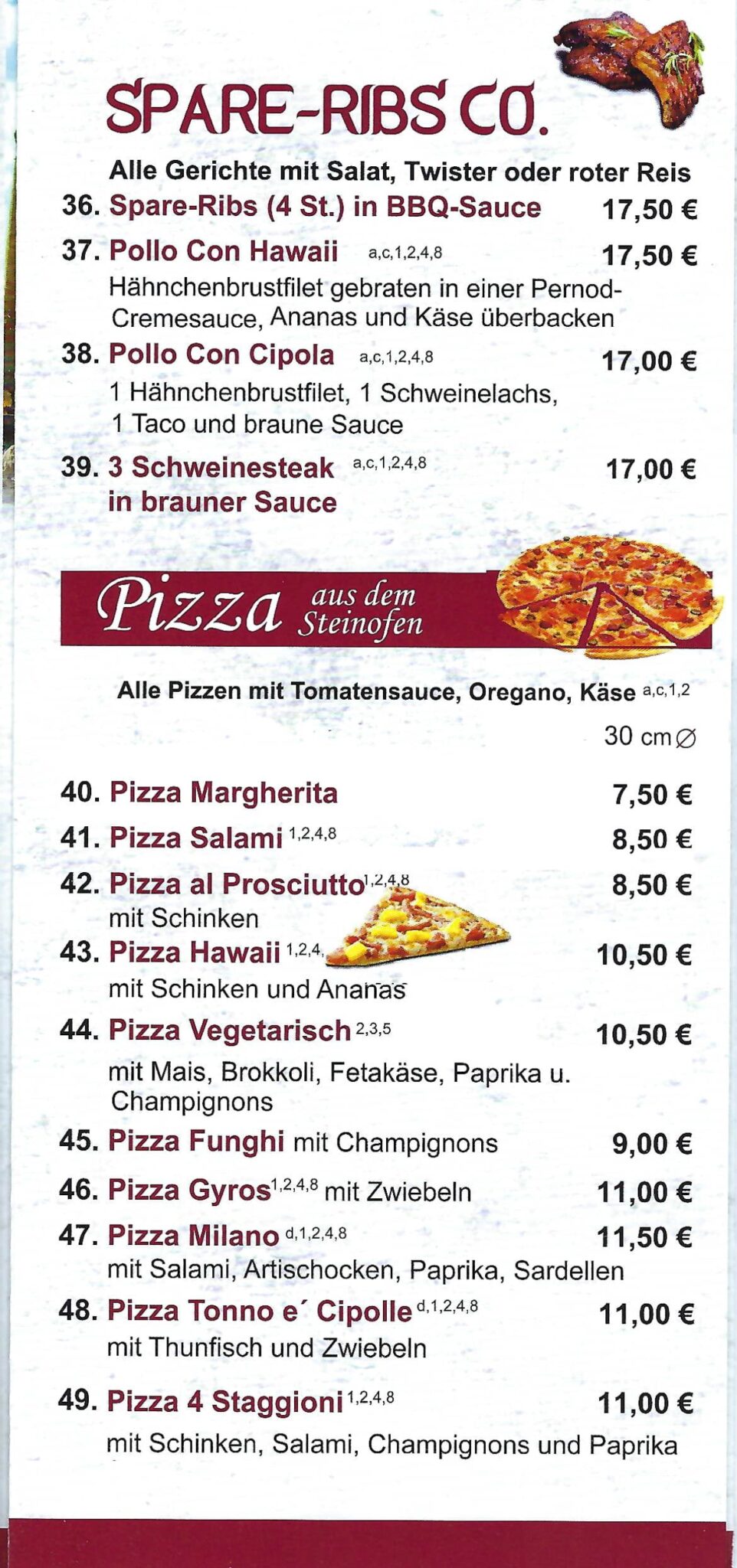 Speisekarte