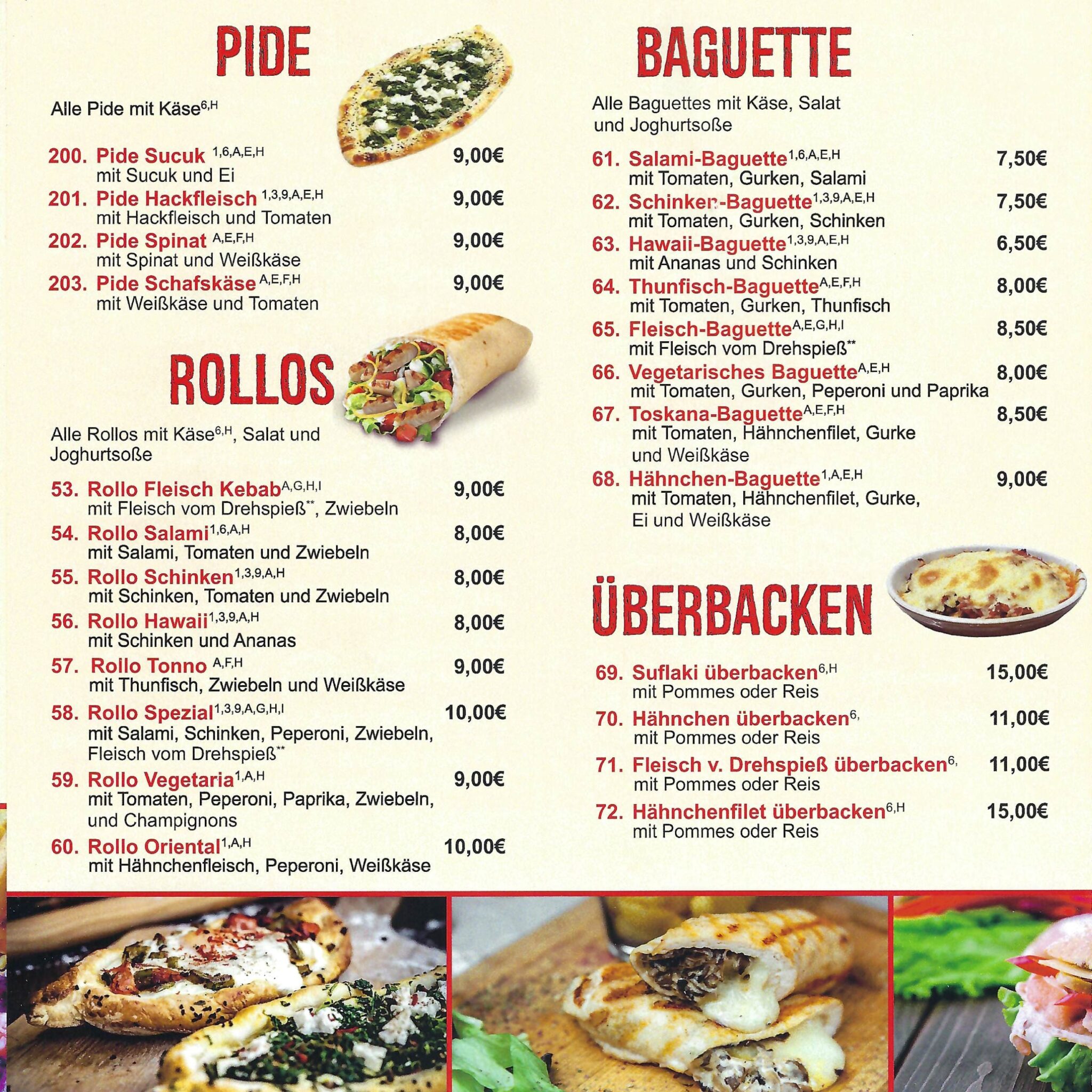 Speisekarte