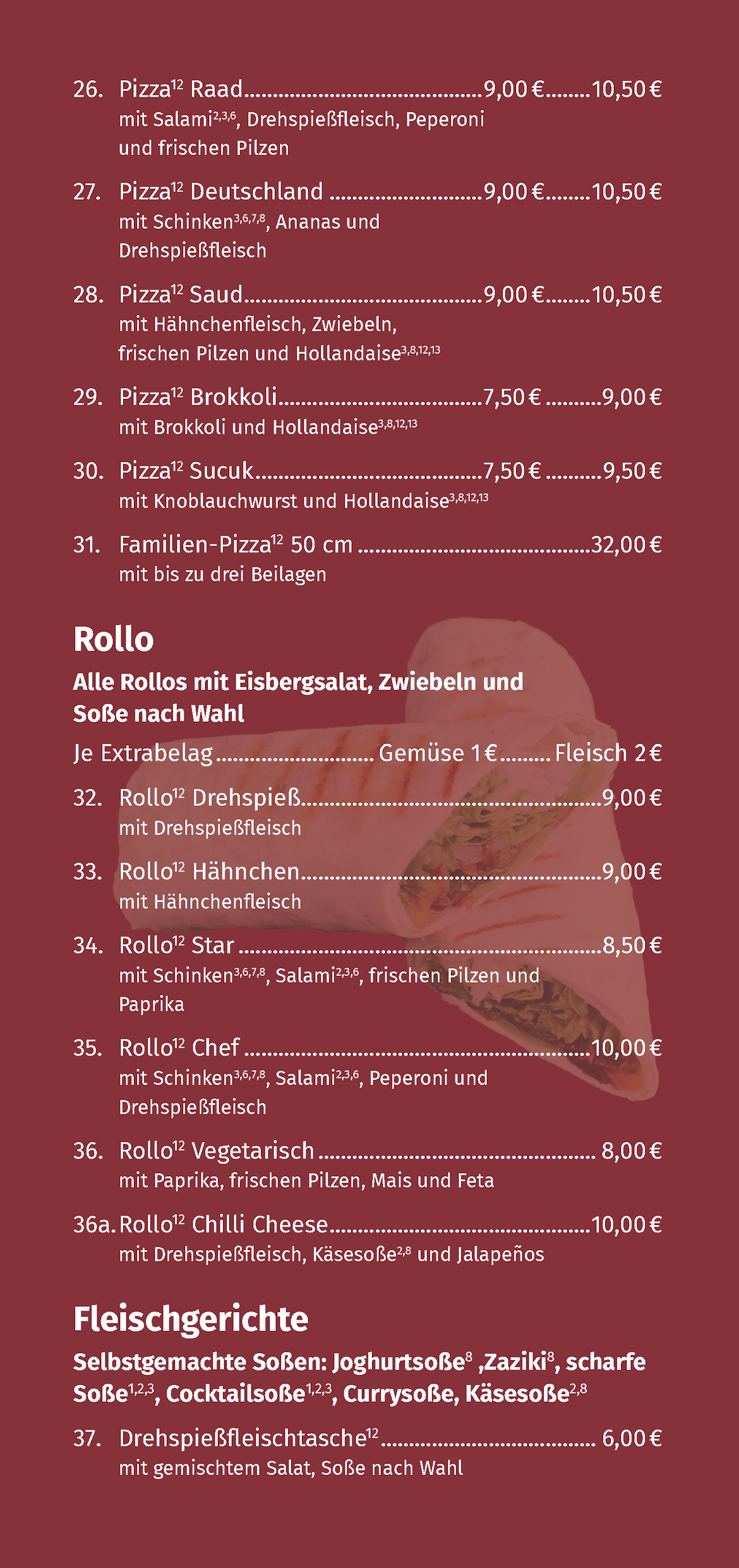 Speisekarte