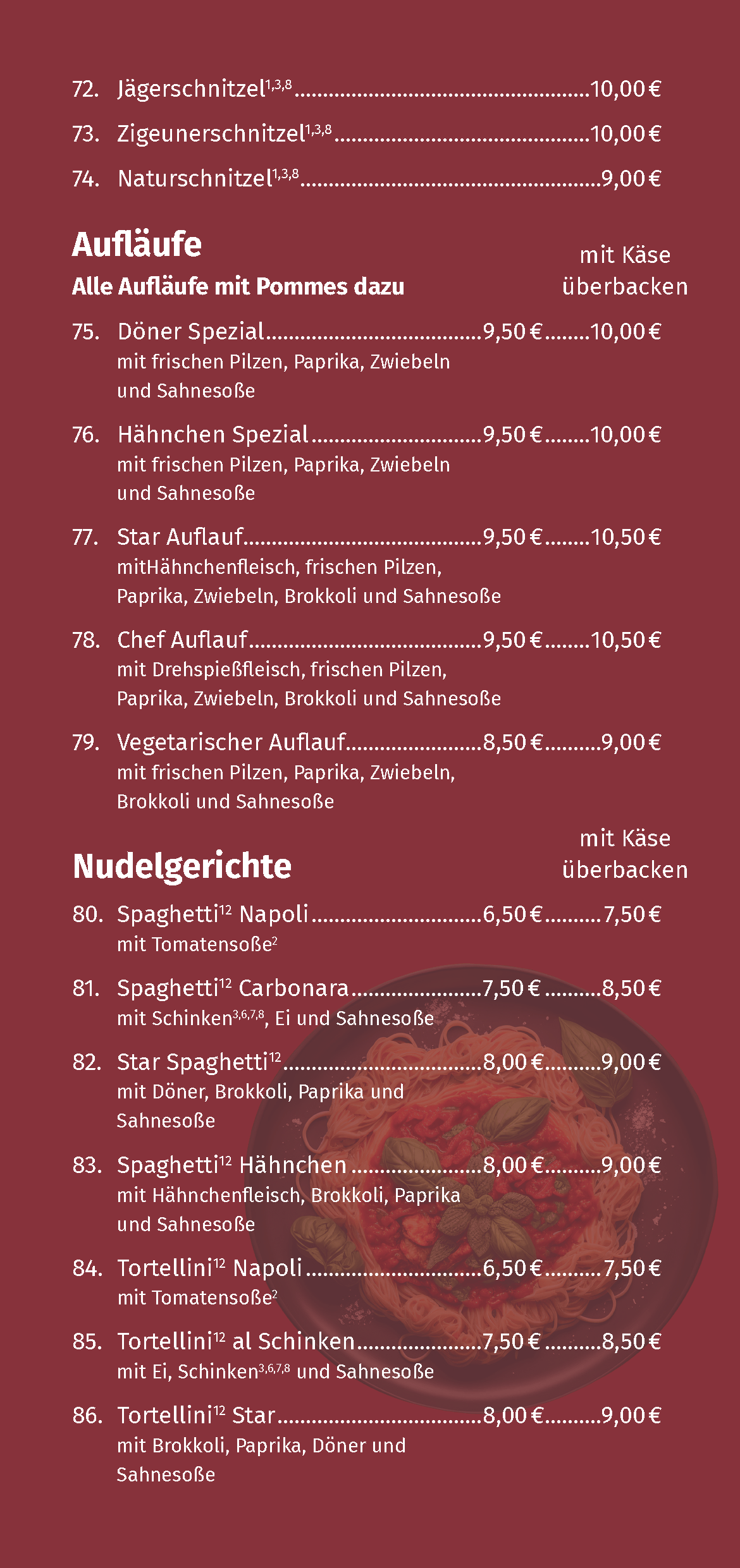 Speisekarte