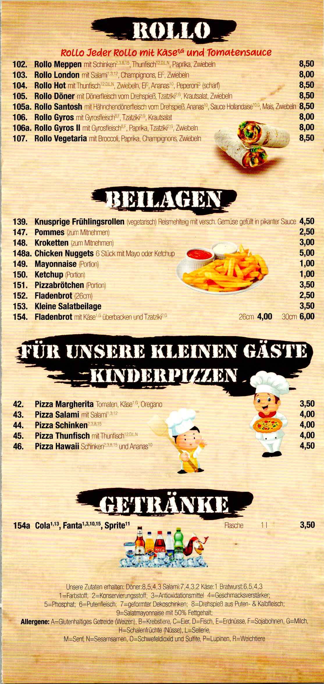Speisekarte