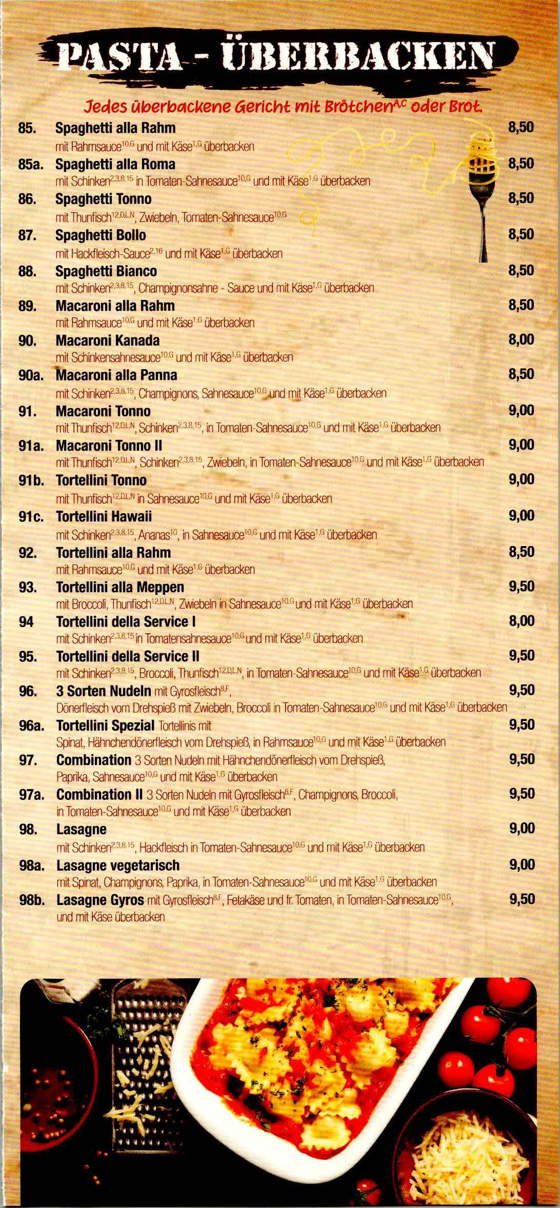 Speisekarte