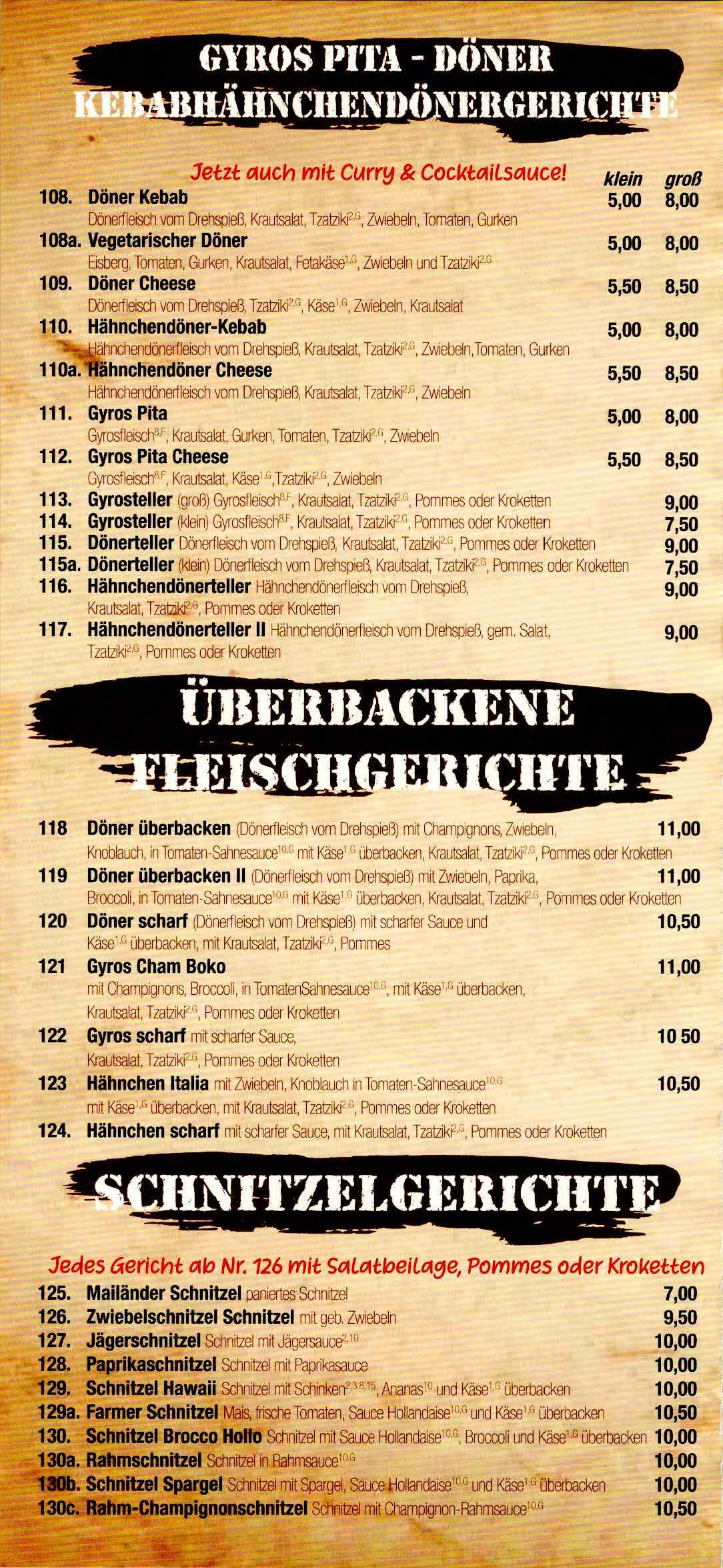 Speisekarte