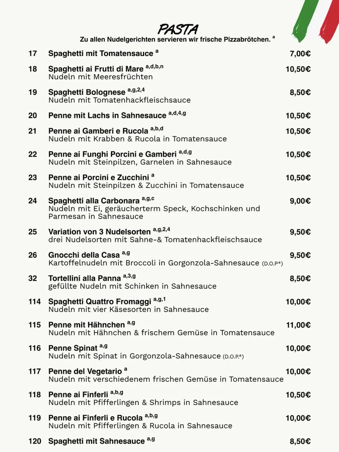 Speisekarte